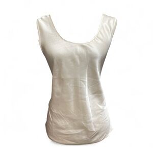 Vintage Cinema Etoile Womens L Poetcore Cream Satin Scoop Neck Camisole Romantic